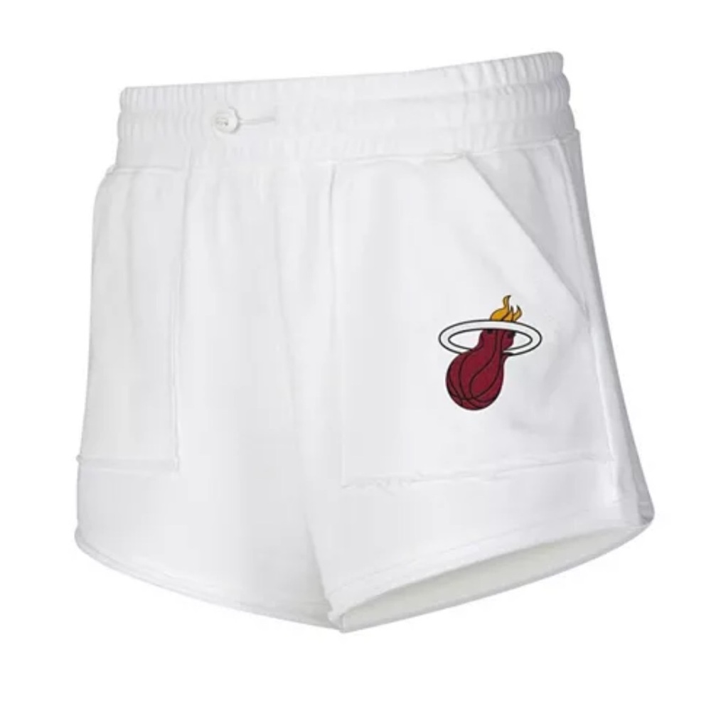 White Miami Heat Logo Shorts